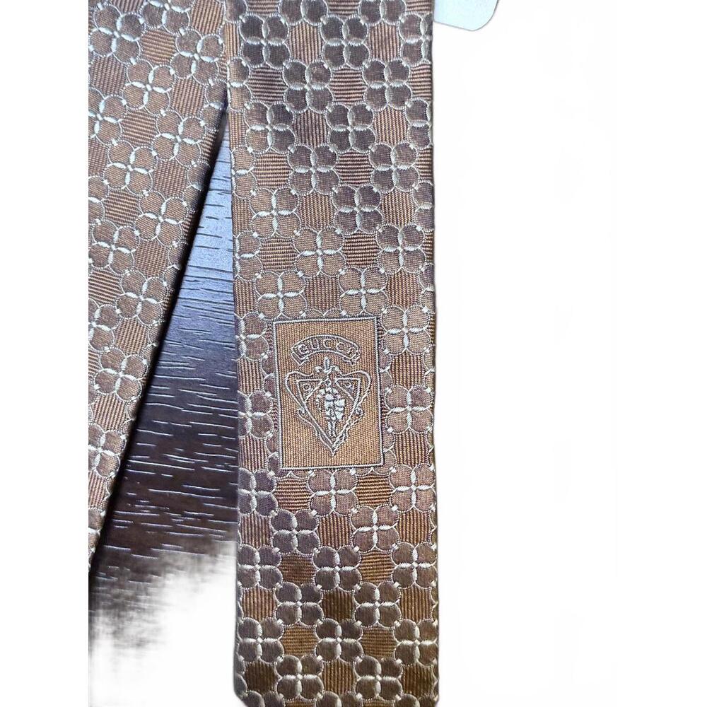 Gucci Brown Patterned Silk Tie - image 3